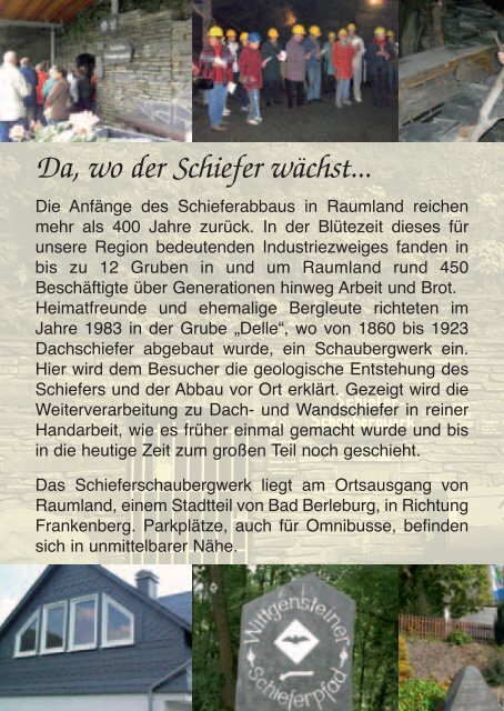 Schieferschaubergwerk Raumland - Bad Berleburg