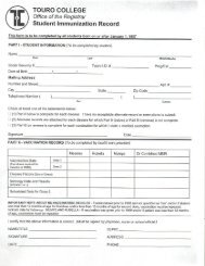 Immunization Forms - Touro College