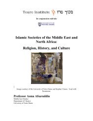 Islamic Societies of the Middle East and North Africa - Touro Institute