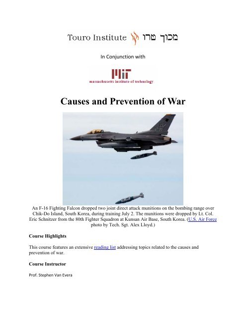 Causes and Prevention of War - Touro Institute for