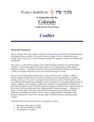 Conflict - Touro Institute