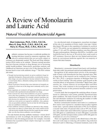 A Review of Monolaurin and Lauric Acid - Mary Ann Liebert, Inc.