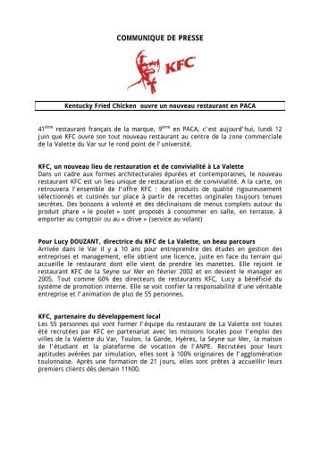 communique de presse - Toute la franchise