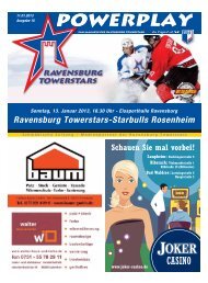 Heft zum Spiel gegen Rosenheim - Towerstars