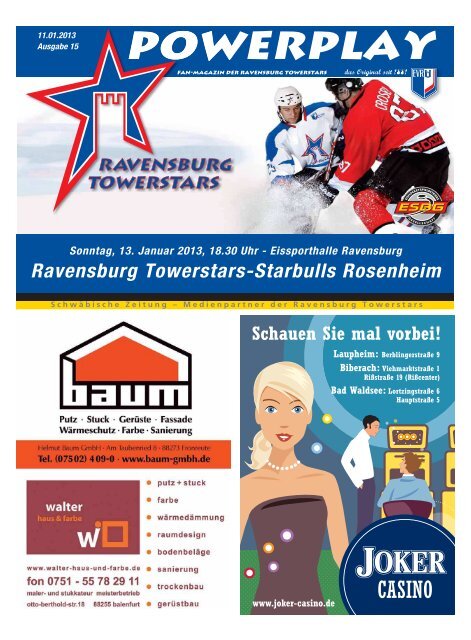 Heft zum Spiel gegen Rosenheim - Towerstars