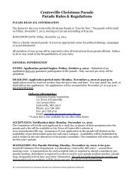 2012 Christmas Parade Rules/Regulations & Application - Town of ...