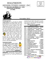 Senior Center November Newsletter - Town of Halfmoon