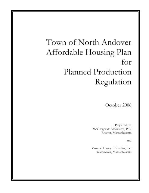 to view the Affordable Housing Plan - Town of North Andover
