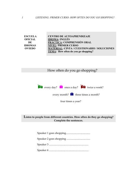 Il 1 32 How Often Do You Go Shopping Escuela Oficial De Idiomas