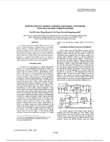 Integrated 0.9V charge-control switching converter with self-biased ...