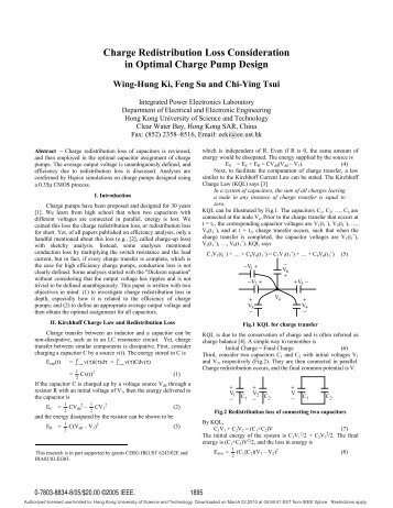 charge redistribution loss consideration in optimal charge pump ...