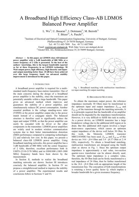 A Broadband High Efficiency Class-AB LDMOS ... - IEEE Xplore