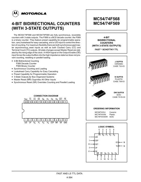 4-BIT BIDIRECTIONAL COUNTERS (WITH 3-STATE ... - skot9000