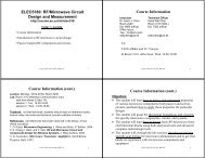 ELEC5180: RF/Microwave Circuit Design and Measurement Course ...