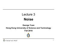 Lecture 3: Noise - The Hong Kong University of Science & Technology