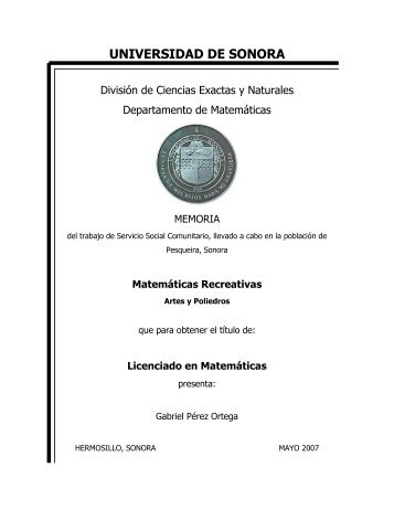 Licenciatura en Matemáticas - Universidad de Sonora