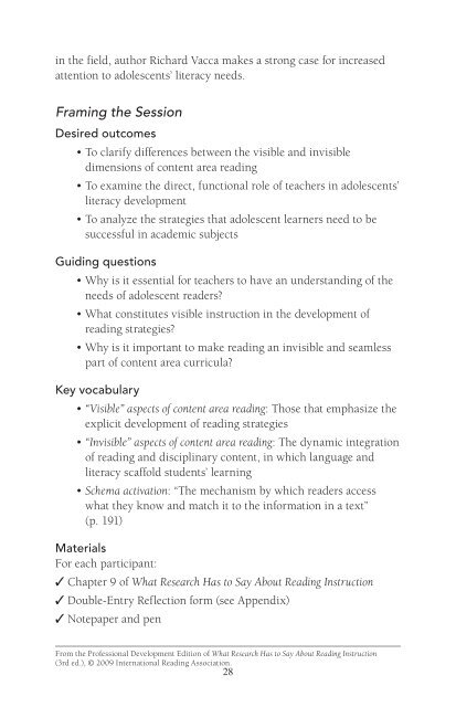 What Research Has to Say About Reading Instruction - International ...