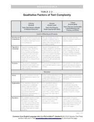 Table 2.2: Qualitative Factors of Text Complexity