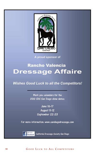 The Rancho Valencia Dressage Affaire : Official 2012 Show Program