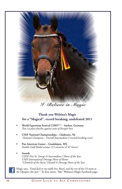 The Rancho Valencia Dressage Affaire : Official 2012 Show Program