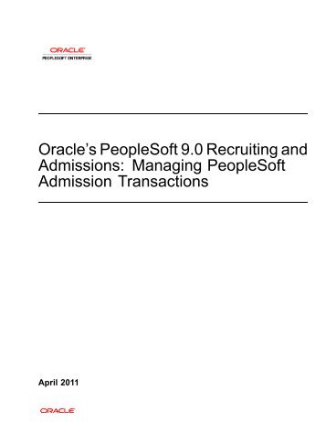 Managing PeopleSoft Admission Transactions - Lee College