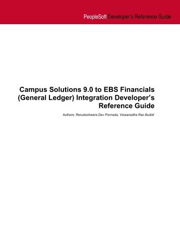 Campus Solutions 9.0 to EBS Financials (General Ledger ...