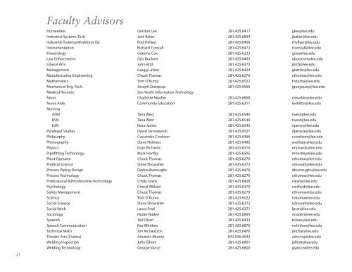 Spring 2013 Schedule of Classes - Lee College