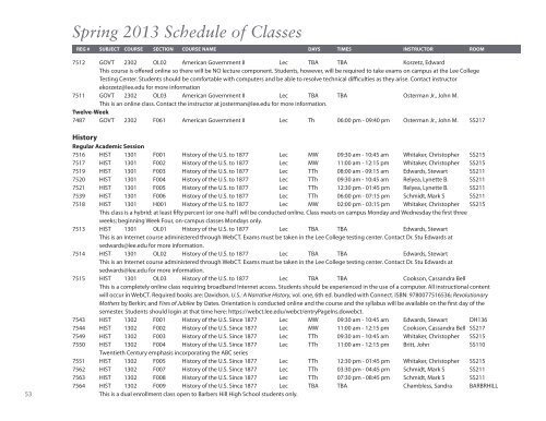 Spring 2013 Schedule of Classes - Lee College