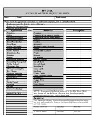 ITT Dept. SOFTWARE and PARTS REQUISITION FORM Approval