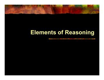 elements of reasoning Elements of logical reasoning someofourearliestexperiencesoftheconclusiveforceofanargument come from school mathematics: faced with a mathematical proof, we. elements of reasoning Elements of logical reasoning someofourearliestexperiencesoftheconclusiveforceofanargument come from school mathematics: faced with a mathematical proof, we.