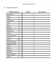 1) Quantités physiques Quantité physique unité SI autres ... - Biologie