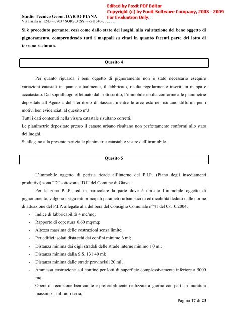 Geom. Dario Piana - IVG Sassari