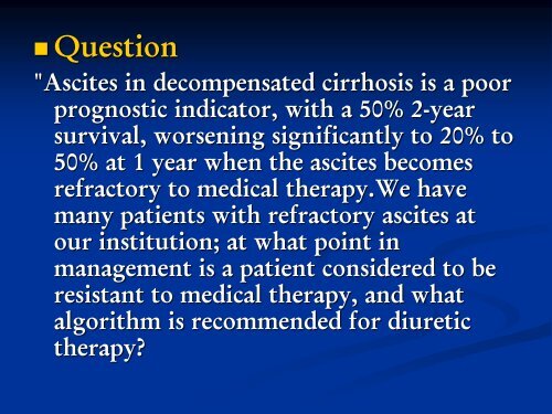 Refractory Ascites