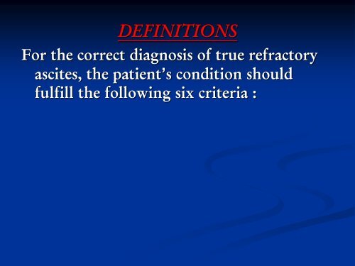 Refractory Ascites