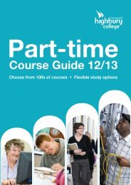 part-time prospectus - Highbury College