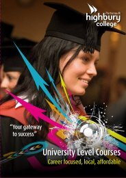 University Level Courses - Highbury College