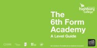 6th Form Academy A Level Guide - Highbury College