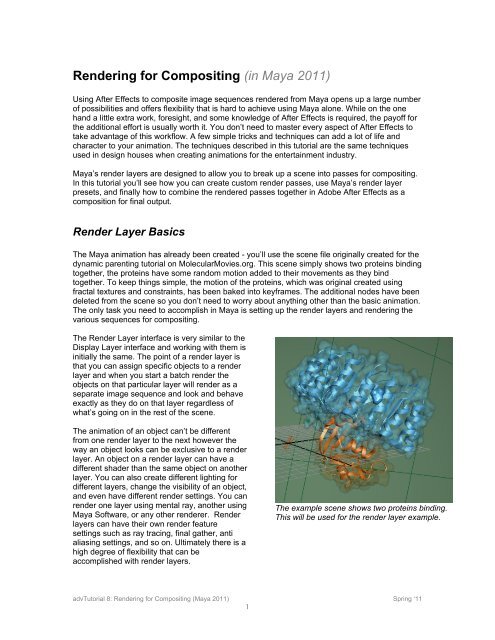 Rendering for Compositing (in Maya 2011) - Molecular Movies
