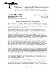 NEWS RELEASE - National Alopecia Areata Foundation