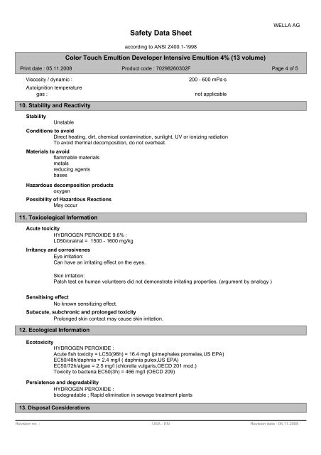 Safety Data Sheet - Wella