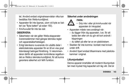 BeDIeNUNGSANLeItUNG INStrUCtION MANUAL MODe D ... - Wella