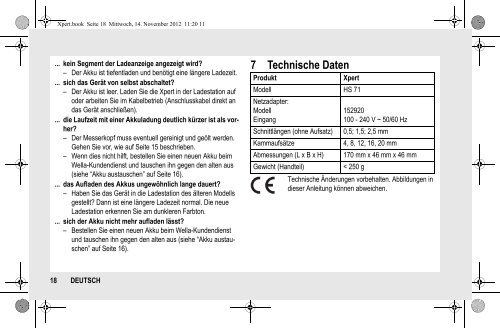 BeDIeNUNGSANLeItUNG INStrUCtION MANUAL MODe D ... - Wella