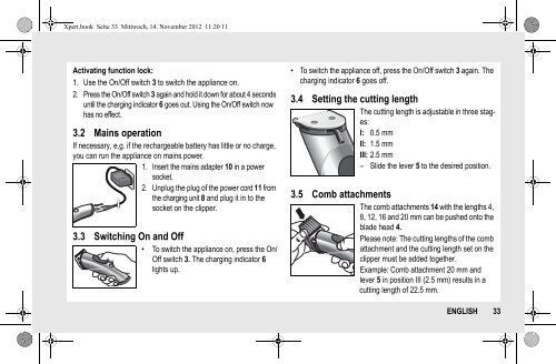 BeDIeNUNGSANLeItUNG INStrUCtION MANUAL MODe D ... - Wella