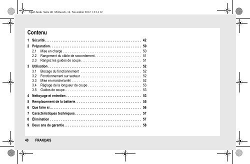 BeDIeNUNGSANLeItUNG INStrUCtION MANUAL MODe D ... - Wella