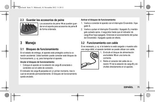 BeDIeNUNGSANLeItUNG INStrUCtION MANUAL MODe D ... - Wella