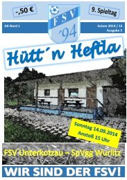 Hütt´n Heftla 2014/2015 Ausgabe 5