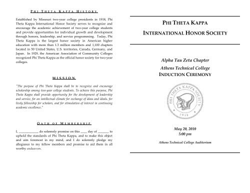 PHI THETA KAPPA INTERNATIONAL HONOR SOCIETY Alpha Tau ...