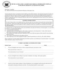 Elementary Intramural Permission Form