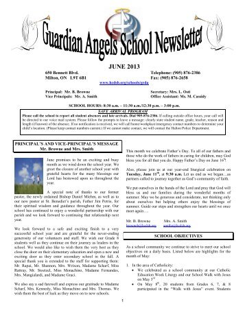 June 2013 Newsletter - Halton Catholic District School Board