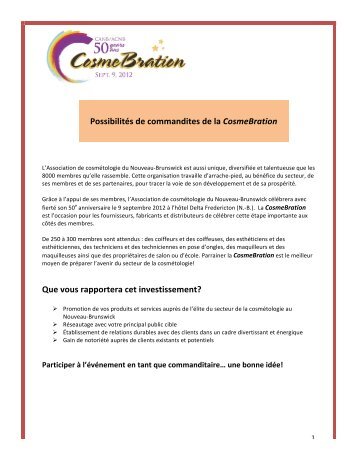 télécharger les forfaits de commandite. - Association de ...